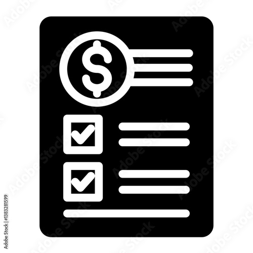 Paper Bills Icon Solid Style for Digital Marketing Pack Icon Themes