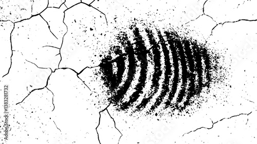 Abstract black fingerprint imprint on white background. grunge finger fingerprint identity vector symbol print security icon.