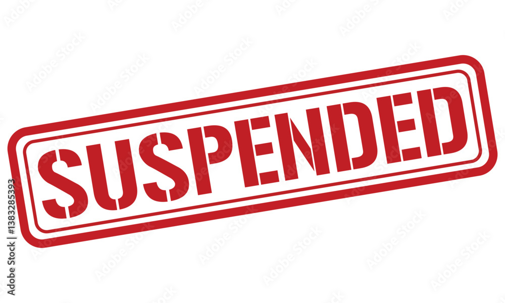 Φωτογραφία SUSPENDED red stamp text vector, rubber stamp