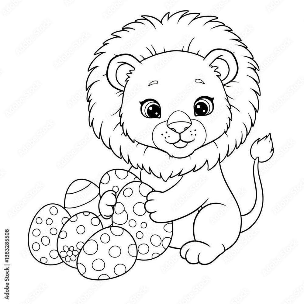 Fototapeta premium Animal lion , cartoon , art, design 