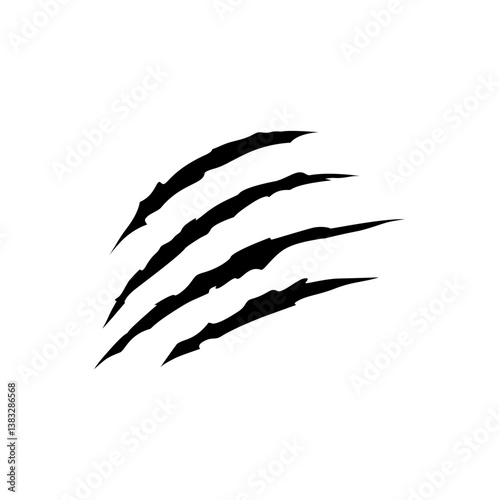 Claws marks, scratches of wild animals, vector nails rips of tiger, bear or cat paw sherds on white background.