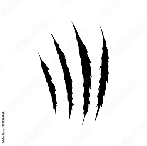 Claws marks, scratches of wild animals, vector nails rips of tiger, bear or cat paw sherds on white background.