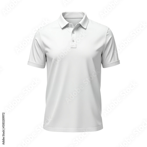 Blank white polo T-Shirts Mockup template isolated on transparent background, polo shirt design presentation for print