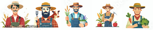 vector set of farmers