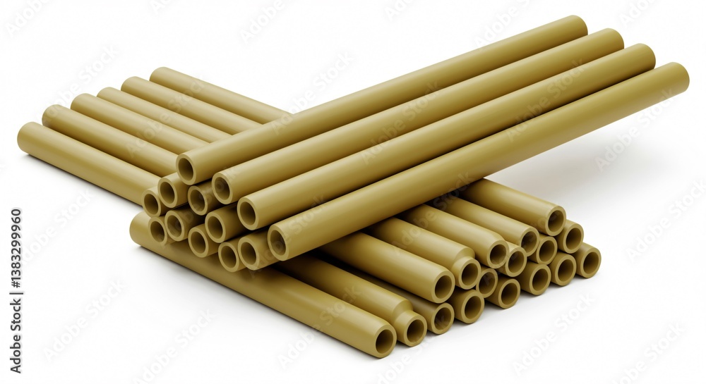 Stack of Beige Cylindrical Tubes Stack of Beige Cylindrical Tubes