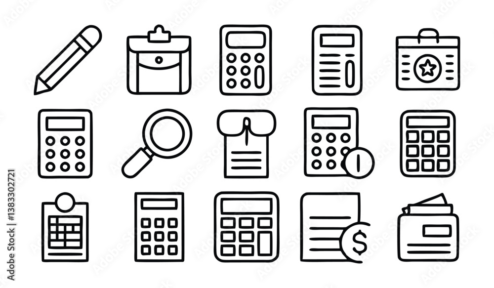 Fototapeta premium finances audit accounting taxes editable stroke