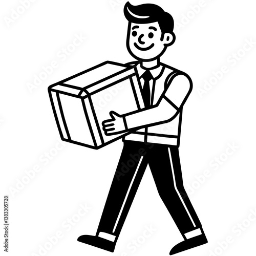delivery man with package