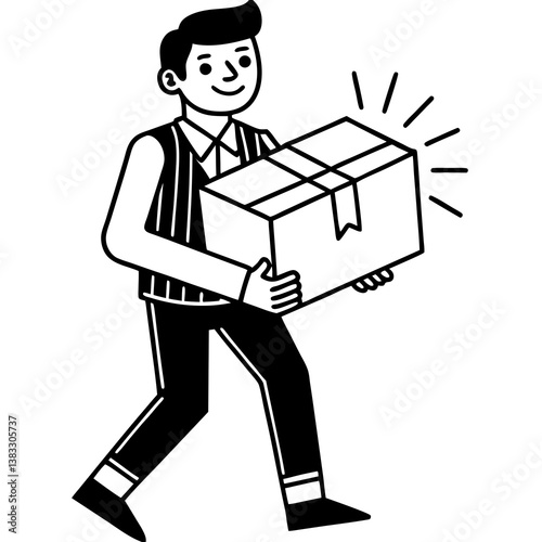 delivery man with package