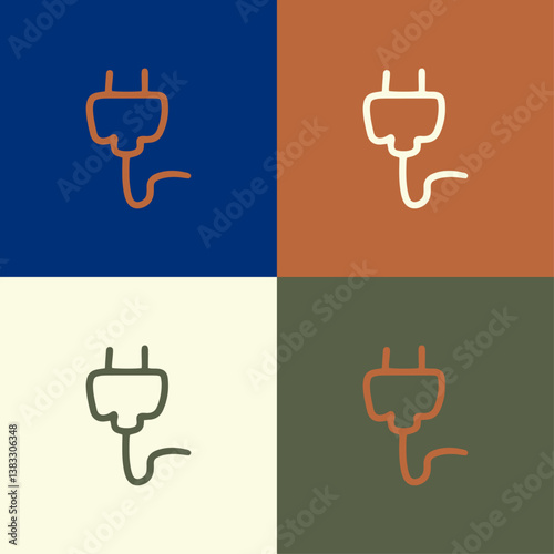 Icône coloré d'une prise électrique