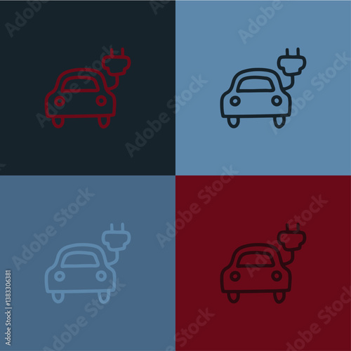 Icône coloré de voiture en vecteur