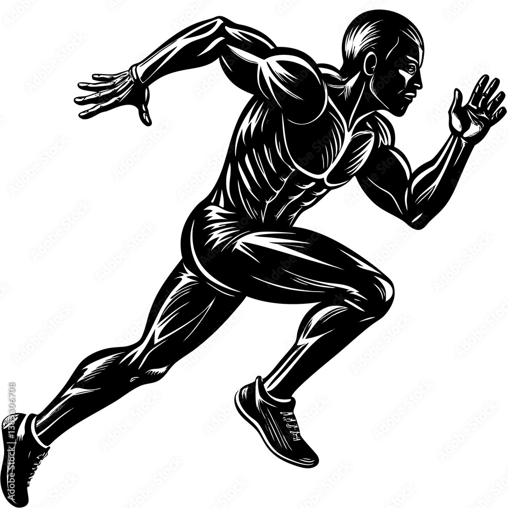 Obraz premium running man silhouette