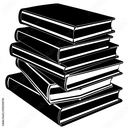 stack of books isolated