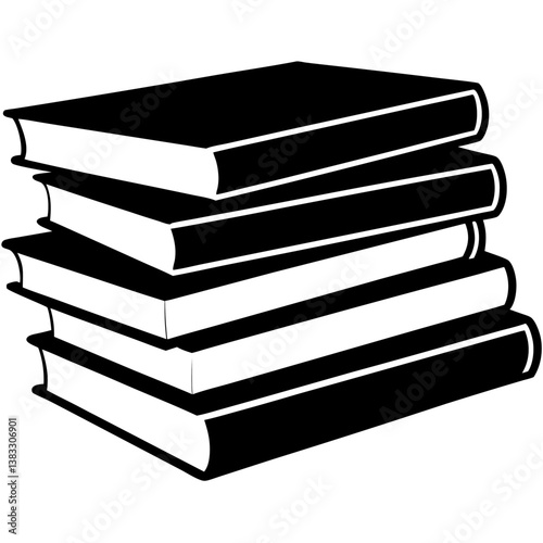 stack of books isolated