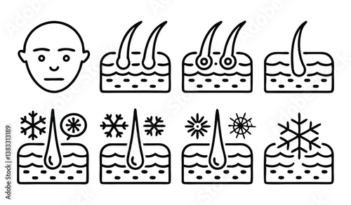 hair problems related editable stroke outline icon