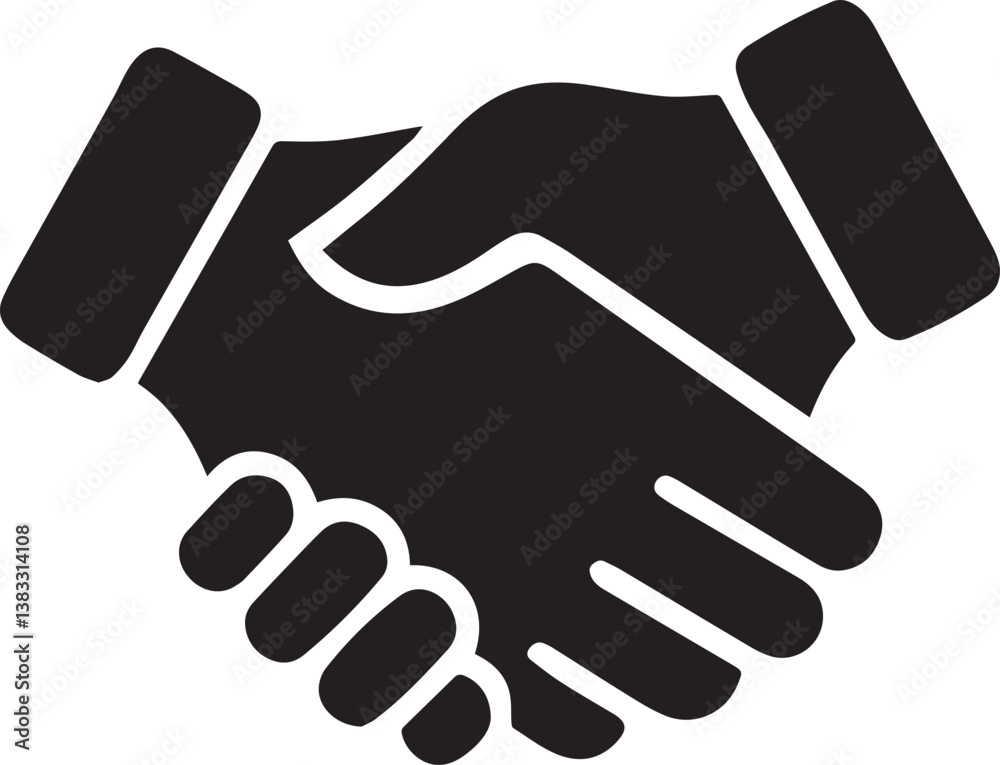 Handshake Icon, Business Deal, Partnership, Agreement, Trust Symbol, Vector PNG, Black Silhouette Handshake Icon, Business Deal, Partnership, Agreement, Trust Symbol, Vector PNG, Black Silhouette