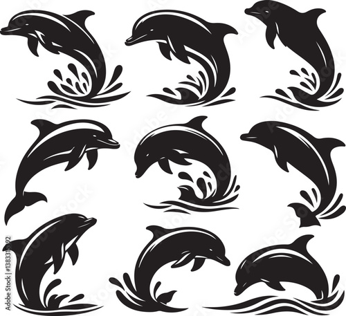 fish silhouette victor isolated on the white background