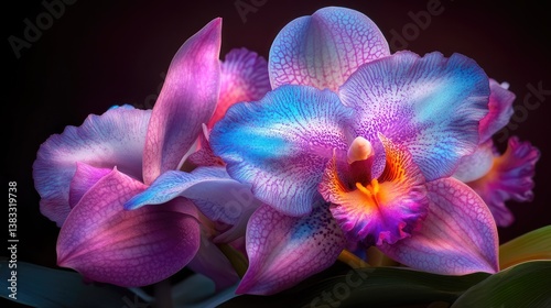 Vibrant Orchid Blooms with Striking Colors and Intricate Petals