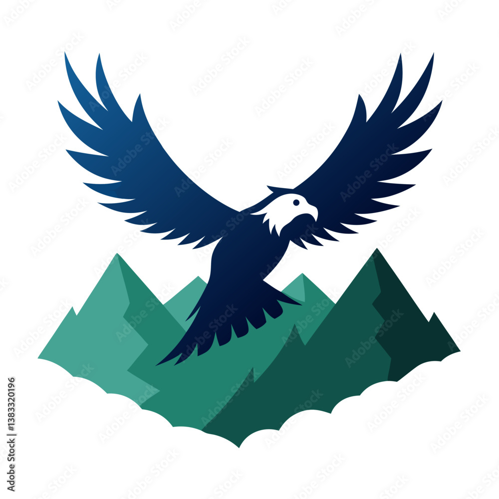 Obraz premium A majestic eagle soaring above a mountain range
