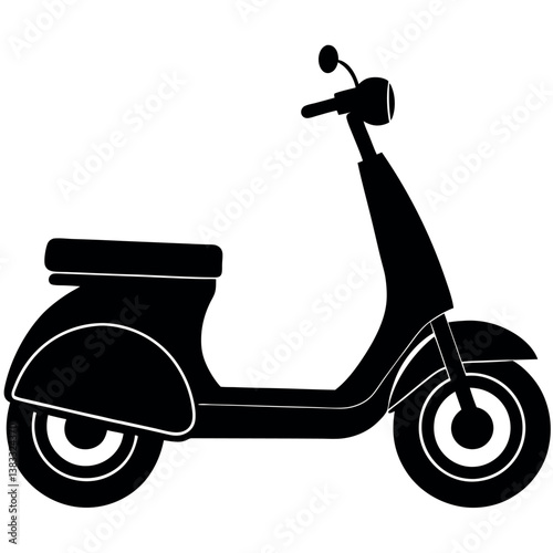 Clean Motorized Scooter Silhouette Illustration Ideal for City & Eco-Friendly Branding