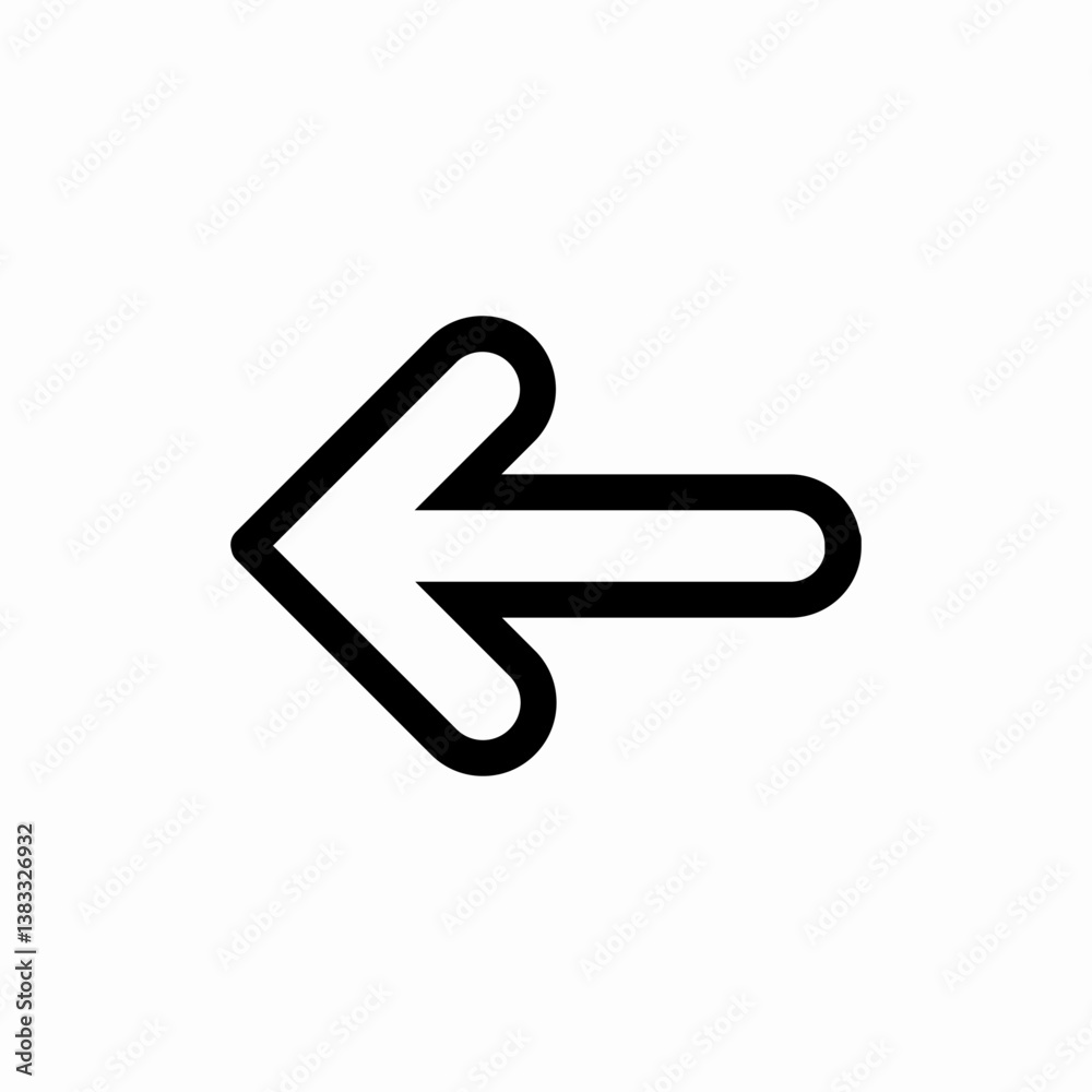Left arrow icon vector sign Left arrow icon vector sign