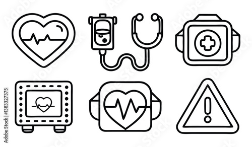 heart attack related editable stroke outline icon