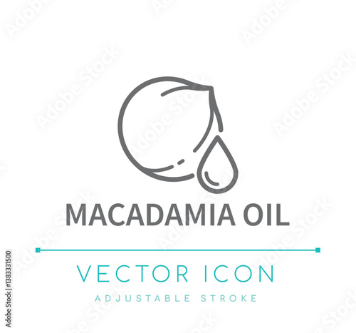 Macadamia Oil Line Icon