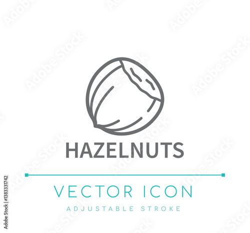 Hazelnuts Line Icon