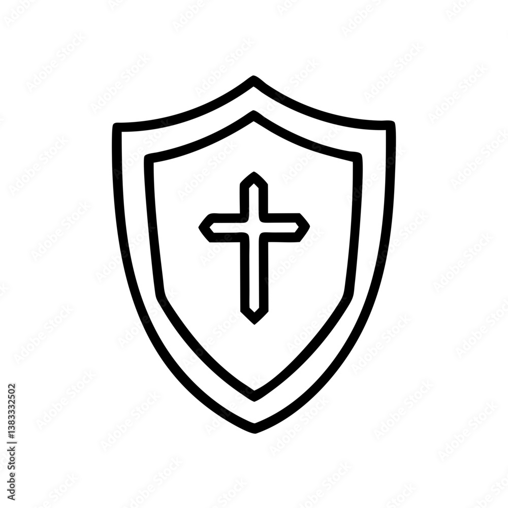 Shield of Faith with Cross Icon Design Shield of Faith with Cross Icon Design