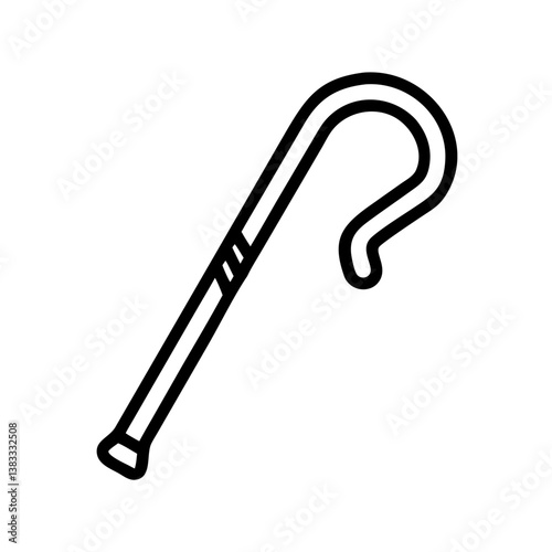 Icon of Moses' Staff in Minimalist Line Art Style  