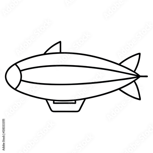 Blimp Line Art Icon Perfect for Aerial & Aviation Design Projects