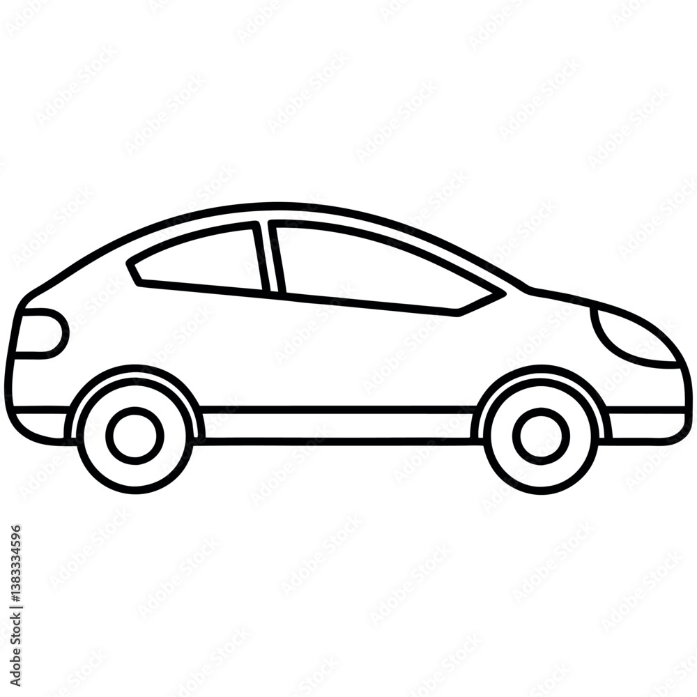 Fototapeta premium Electric Car Line Art Icon Minimalist & Eco-Friendly for Sustainable Design