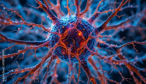 Stunning Microscopic View: Neuron Cell Structure & Neural Network