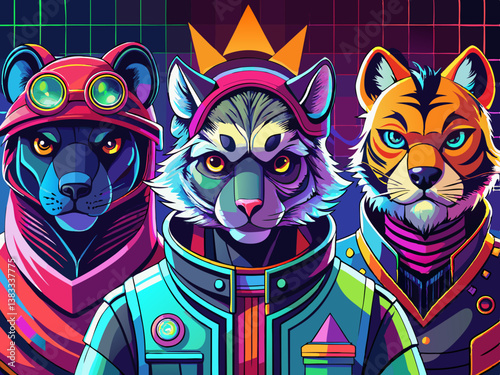 cyberpunk animal portrait