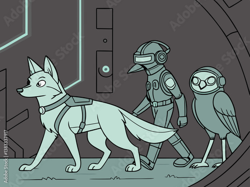 cyberpunk animal bounty hunters