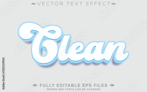 Clean text effect template with 3d style use for logo and business brand