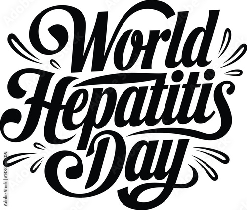 World Hepatitis Day Typography Design, 28 july hepatitis day poster vector illustration with white Background