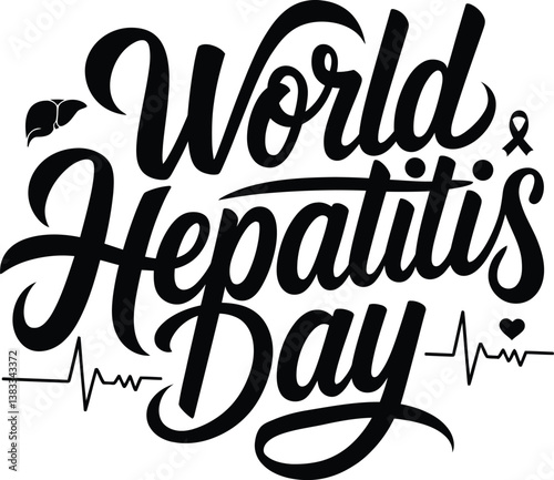 World Hepatitis Day Typography Design, 28 July hepatitis day poster vector illustration with white Background