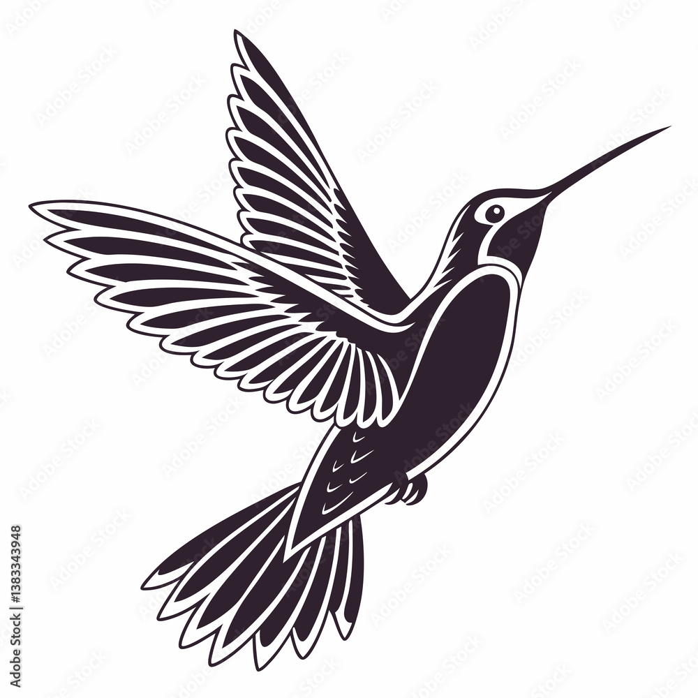 Obraz premium hummingbird silhouette icon vector bundle