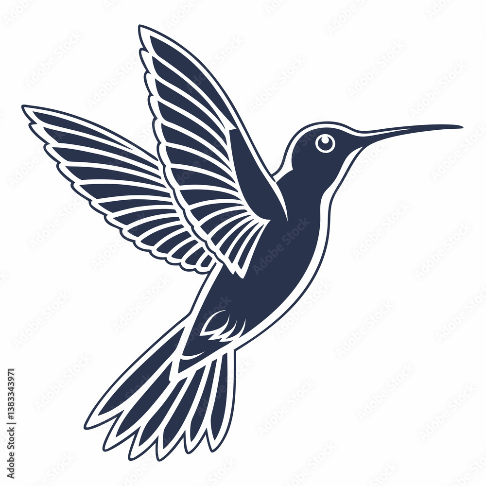 Obraz premium hummingbird silhouette icon vector bundle
