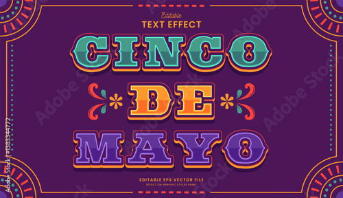 decorative cinco de mayo editable text effect design