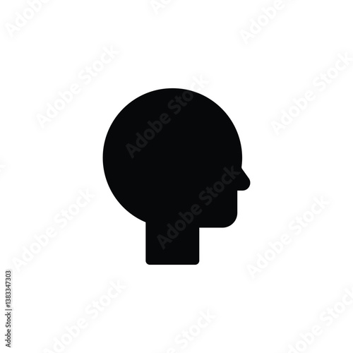The ideal head icon features a simple, well-defined silhouette or outline of a human head. It should be easily recognizable, balanced, and often used in profiles, user interfaces, or AI representation
