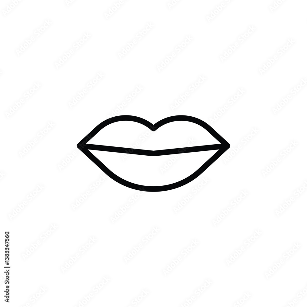 The ideal lip icon features a smooth, symmetrical shape with a bold outline. It is easily recognizable and often uses red or pink shades to symbolize beauty, love, or expression. The ideal lip icon features a smooth, symmetrical shape with a bold outline. It is easily recognizable and often uses red or pink shades to symbolize beauty, love, or expression.