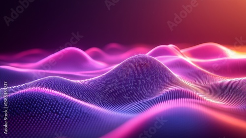 Futuristic data visualization with glowing lines and digital waves	