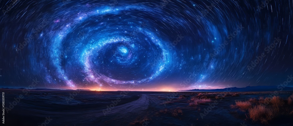 Majestic Night Sky: Long Exposure Star Trails Photography