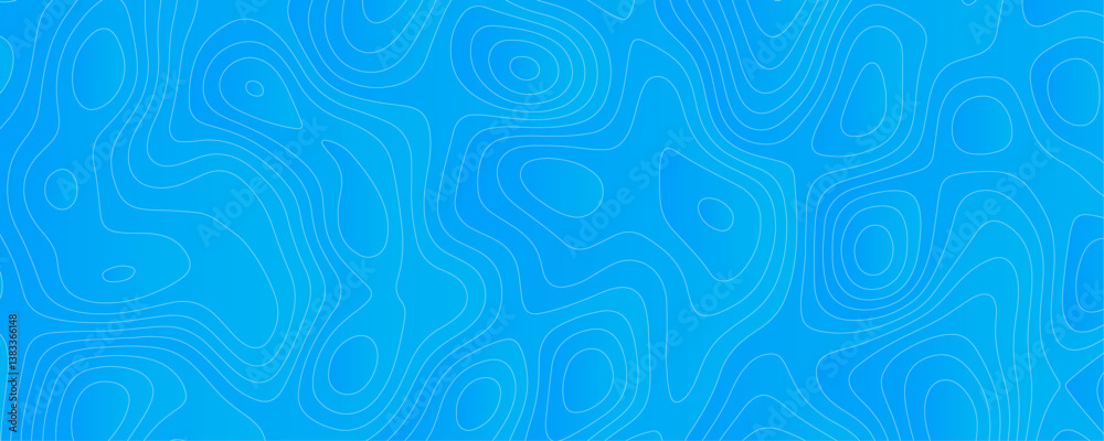 Abstract Sky blue topology and topography vector design background. Smooth wavy lines topographic contour lines vector map seamless pattern. Thin curved wavy lines topology on a blue color background. Abstract Sky blue topology and topography vector design background. Smooth wavy lines topographic contour lines vector map seamless pattern. Thin curved wavy lines topology on a blue color background.