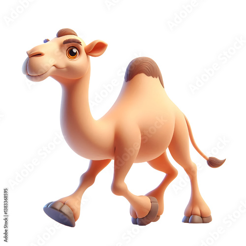 Cute 3d camel isolated on white background