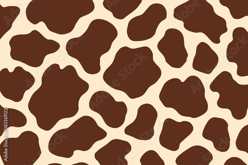 Abstract brown cow print or cow spots pattern vector. Hand drawn design