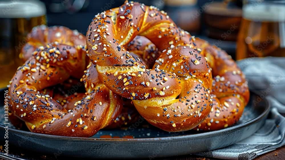 Soft Pretzels with Poppy Seeds and Salt