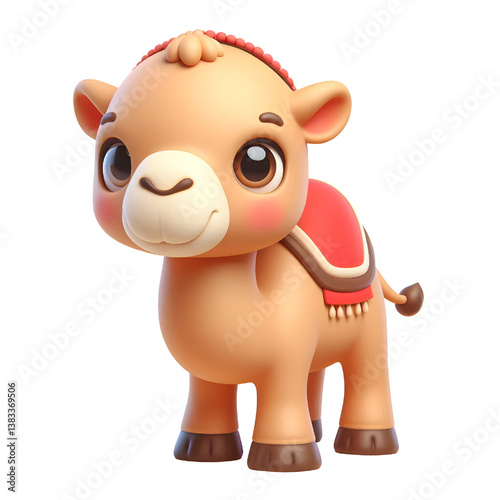 Cute 3d camel isolated on white background