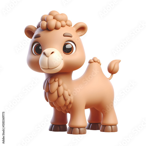 Cute 3d camel isolated on white background
